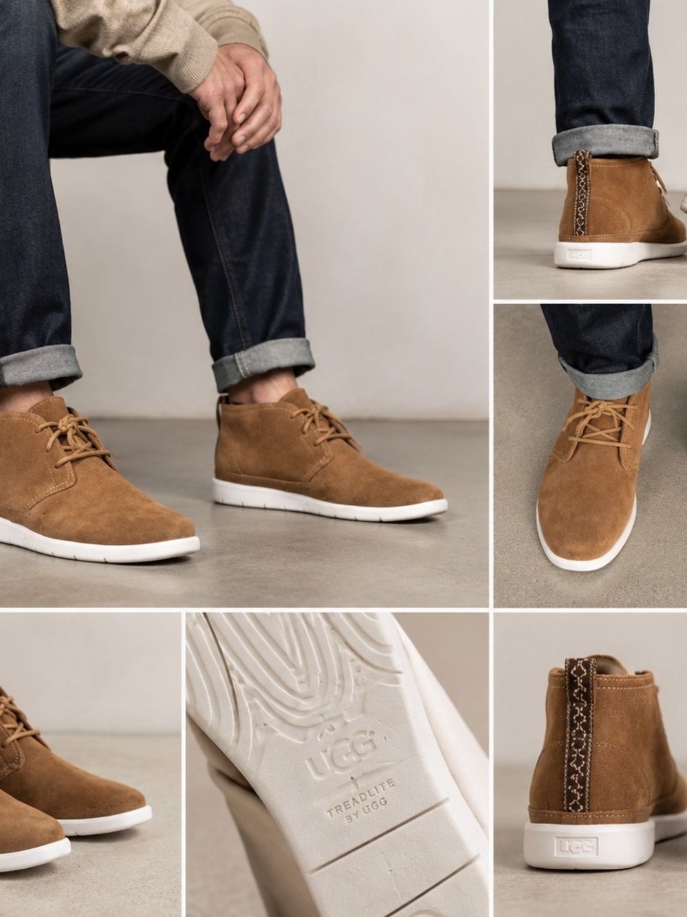 UGG Men's Tan Suede Chukka Sneakers - Picture 2 of 6